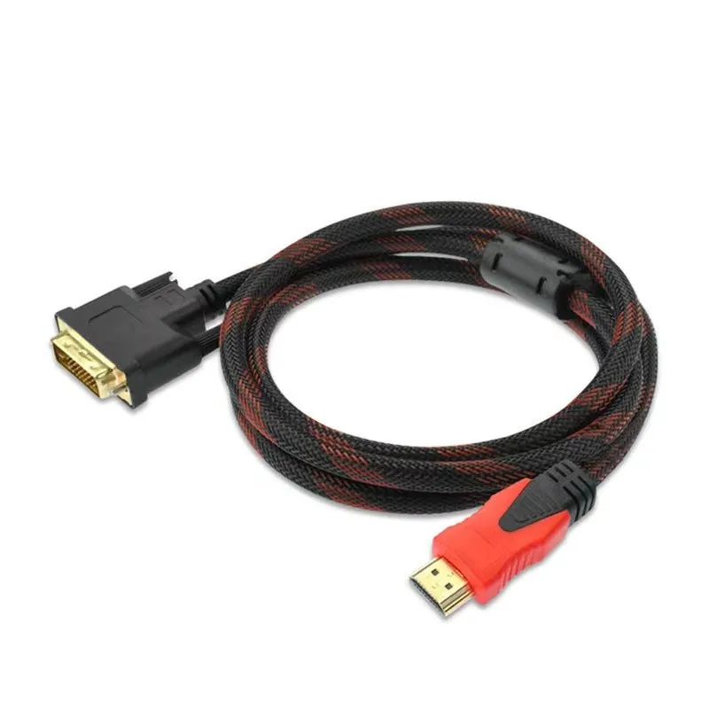 1.5M HDMI-compatible to DVI Cable DVI-D 24+1 Pin Adapter Cables for LCD DVD HDTV XBOX 1080P 3D High Speed DVI to Wire C5
