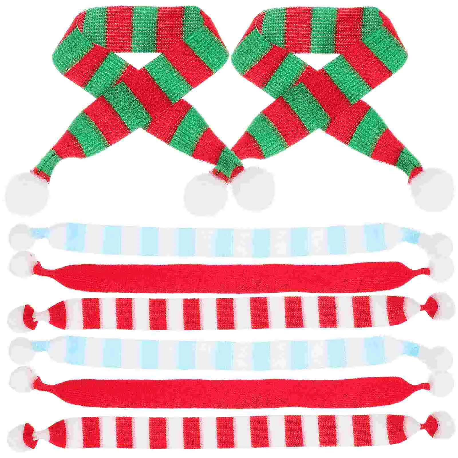 

8 Pcs Mini Scarf Decorations for Christmas Crafts 22 Green Festive Colors Soft Polyester Accessories