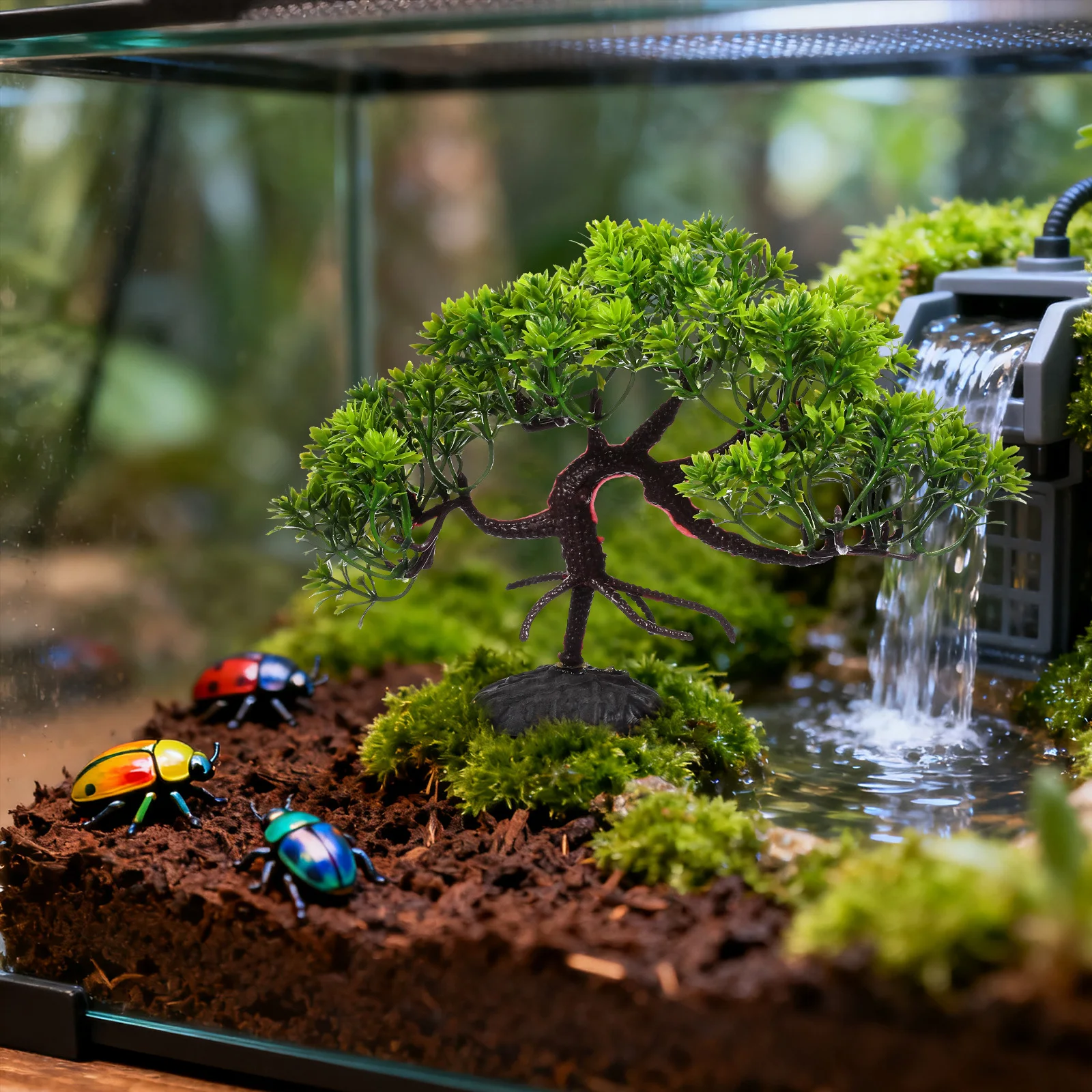 

2Pcs Plastic Aquarium Pine Tree Artificial Plant Realistic Fish Tank Decoration Fish Aquarium Ornament Plastic Artificial Plant