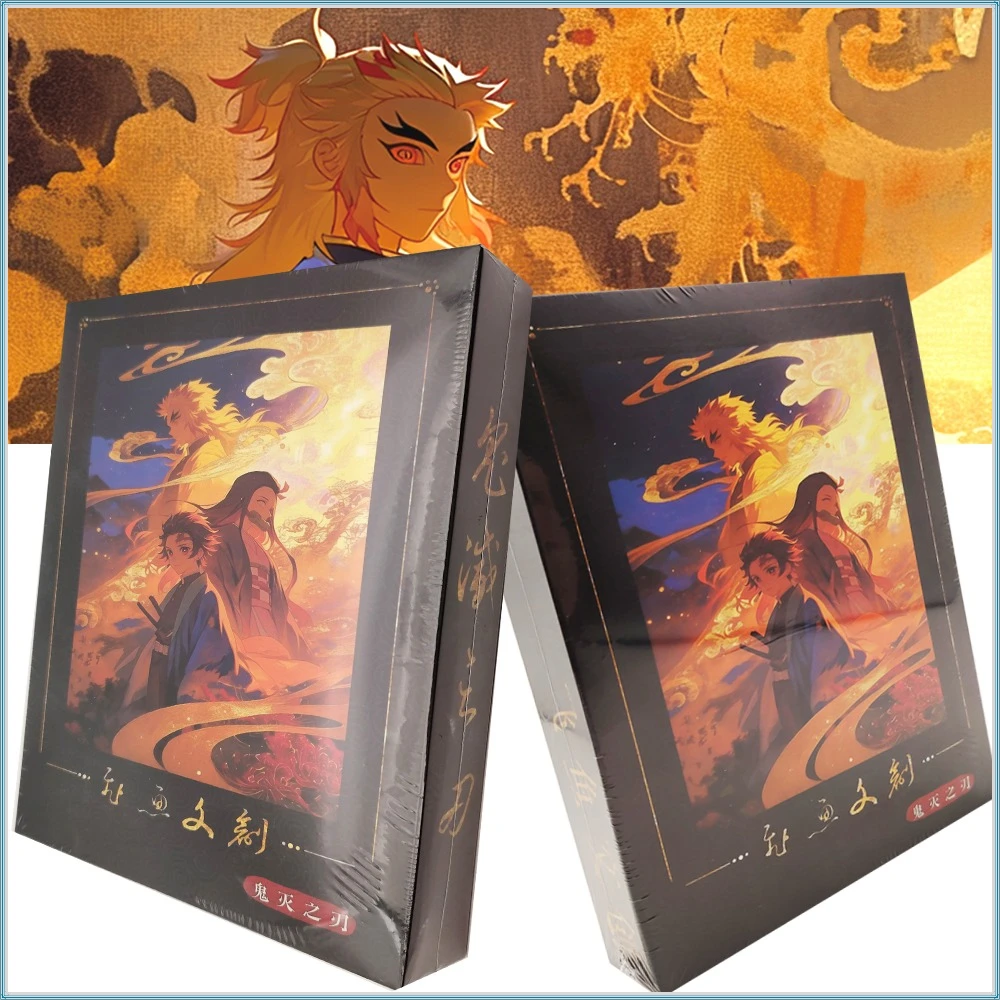 

Anime Demon Slayer Collection Cards for Children Acrylic Color Paper Series Classic Character Hot Stamping Gold Cards Xmas Gifts