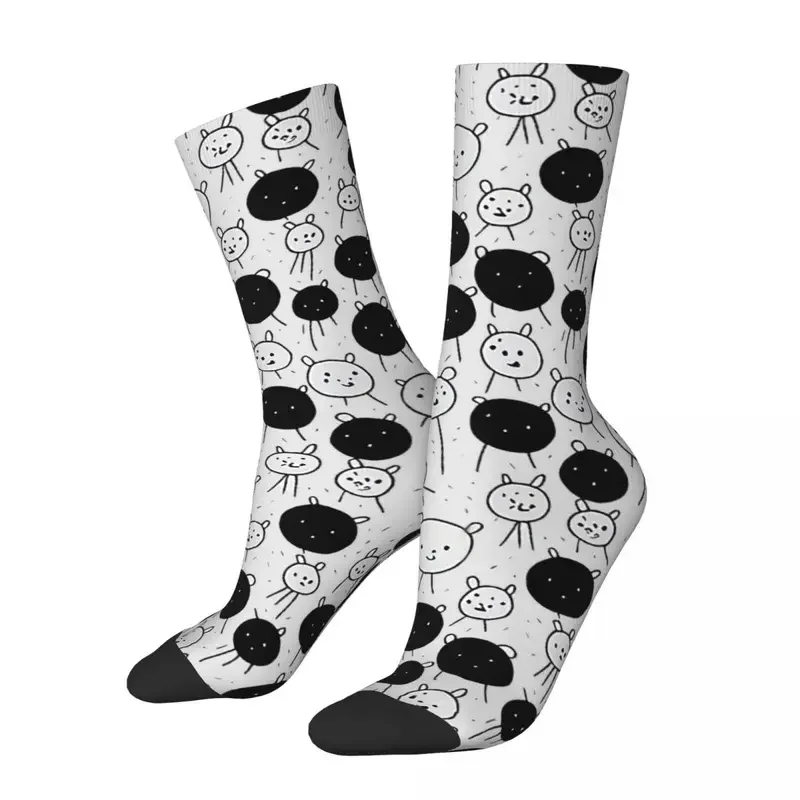 Y2K happy MEN'S socks kawaii vintage Harajuku Doodle art street style novelty pattern crew Crazy sock gift printed