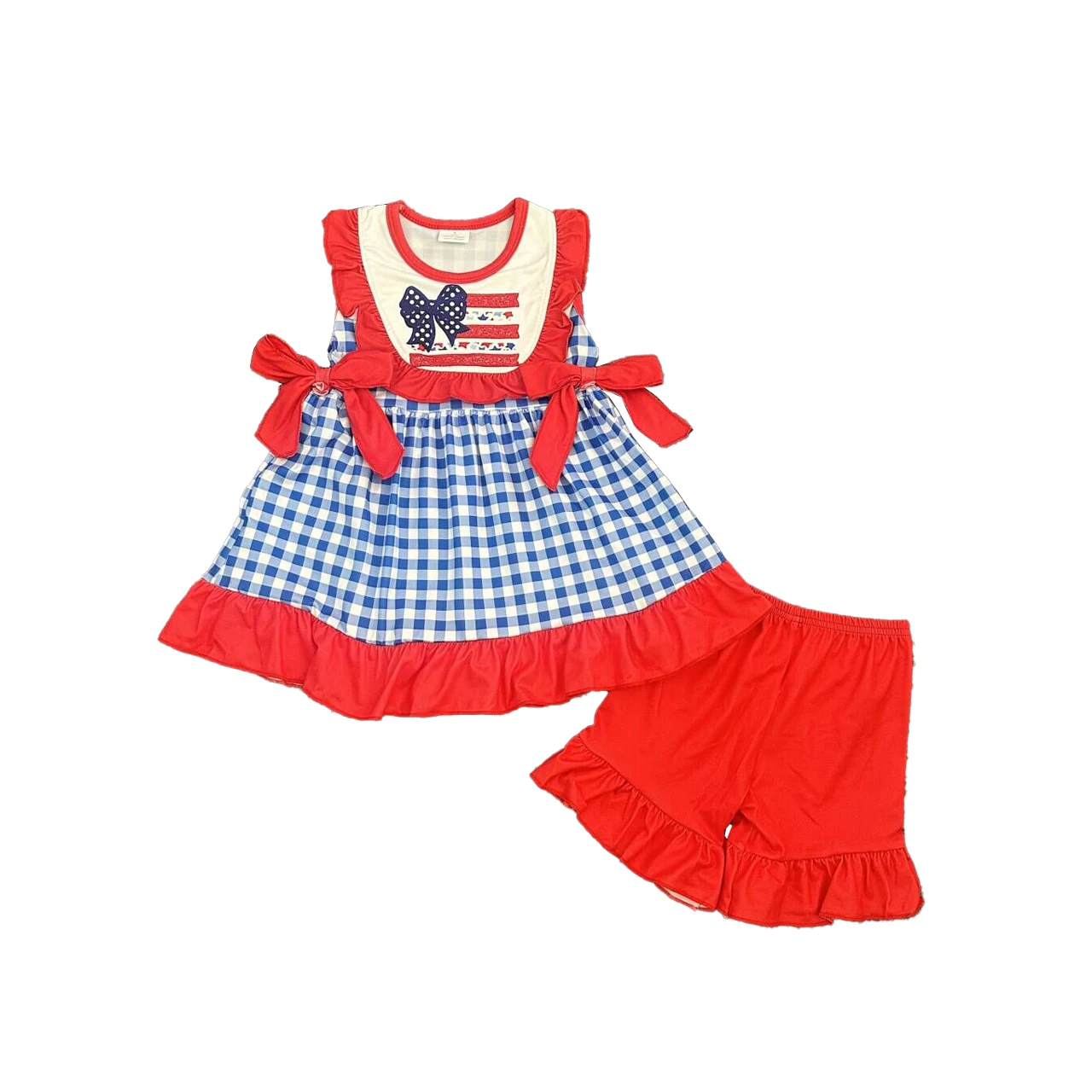 USA Independence Day clothing summer kids 4th of July outfit high quality boys girls shorts sets for baby rompers