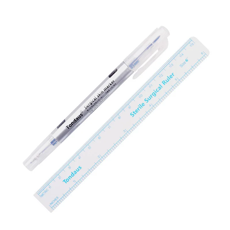 Sterile chirurgische Marker Tattoo Schablone mit Lineal sterile feine Spitze Chirurgie chirurgische Tätowierung Haut Mini chirurgische Markierung stift