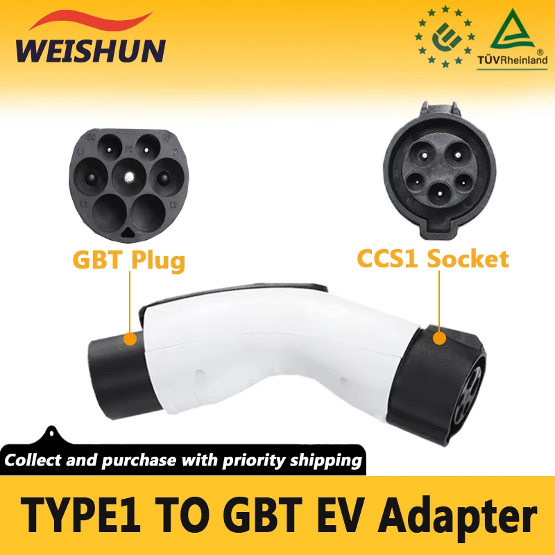 32A 7KW Type1 para GBT Adaptador EV Adaptador de carregamento J1772 para GBT para carro elétrico BYD