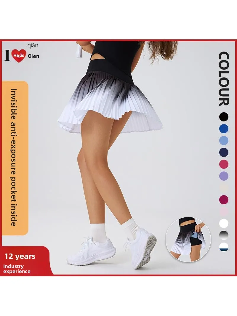 

High Waist Tennis Fitn ort Skirt Lulu adient Design Casual Spor Skirt for Women Summer 2025 China Made