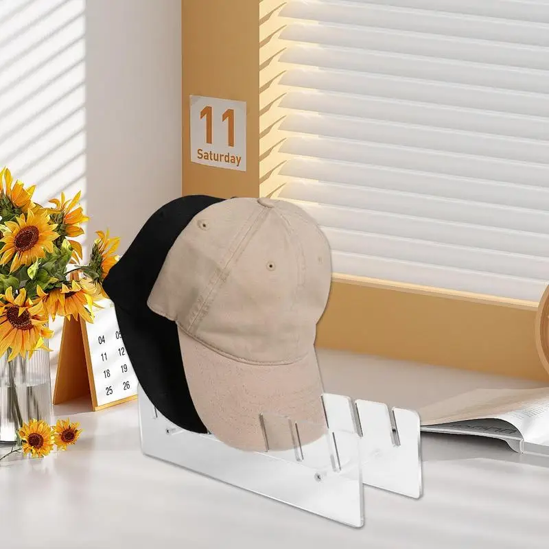 Acrílico Baseball Caps Display e Organizador, Chapéus Racks, Chapéu Rack, Stand Acrílico Titular