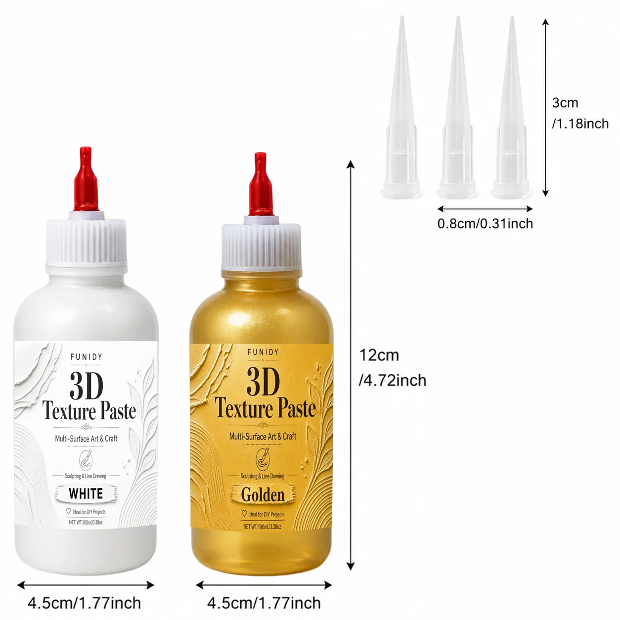 100Ml No-Need-Mixing Squeeze Gel,  Threading Paste, Art 3D Relief Painting Squeeze Gel, Painting Material, Essential for Artists