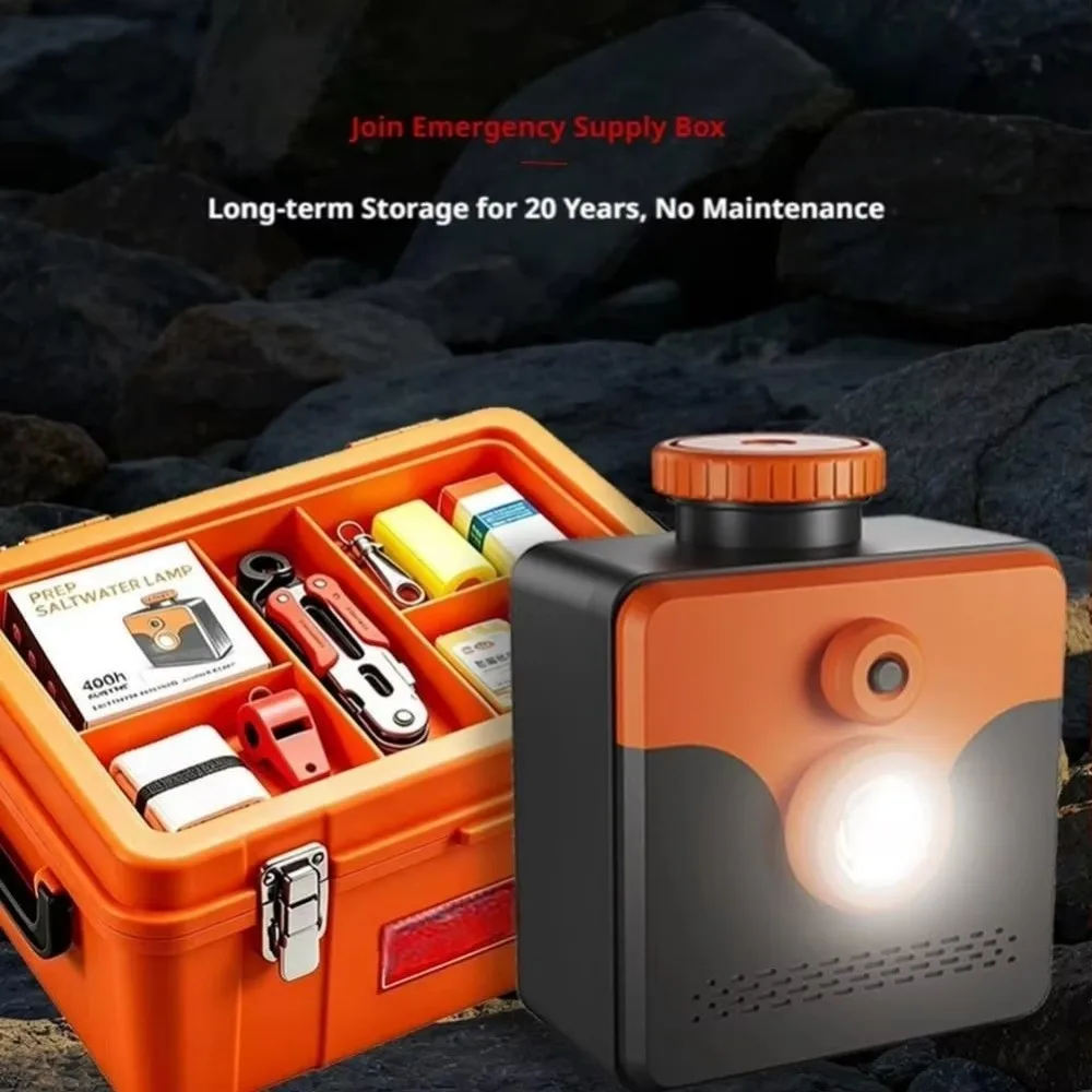 Salt Water Powered Saltwater Lamp No Charging No Battery Outdoor Emergency Lamp Hiking Exploration Light Portable