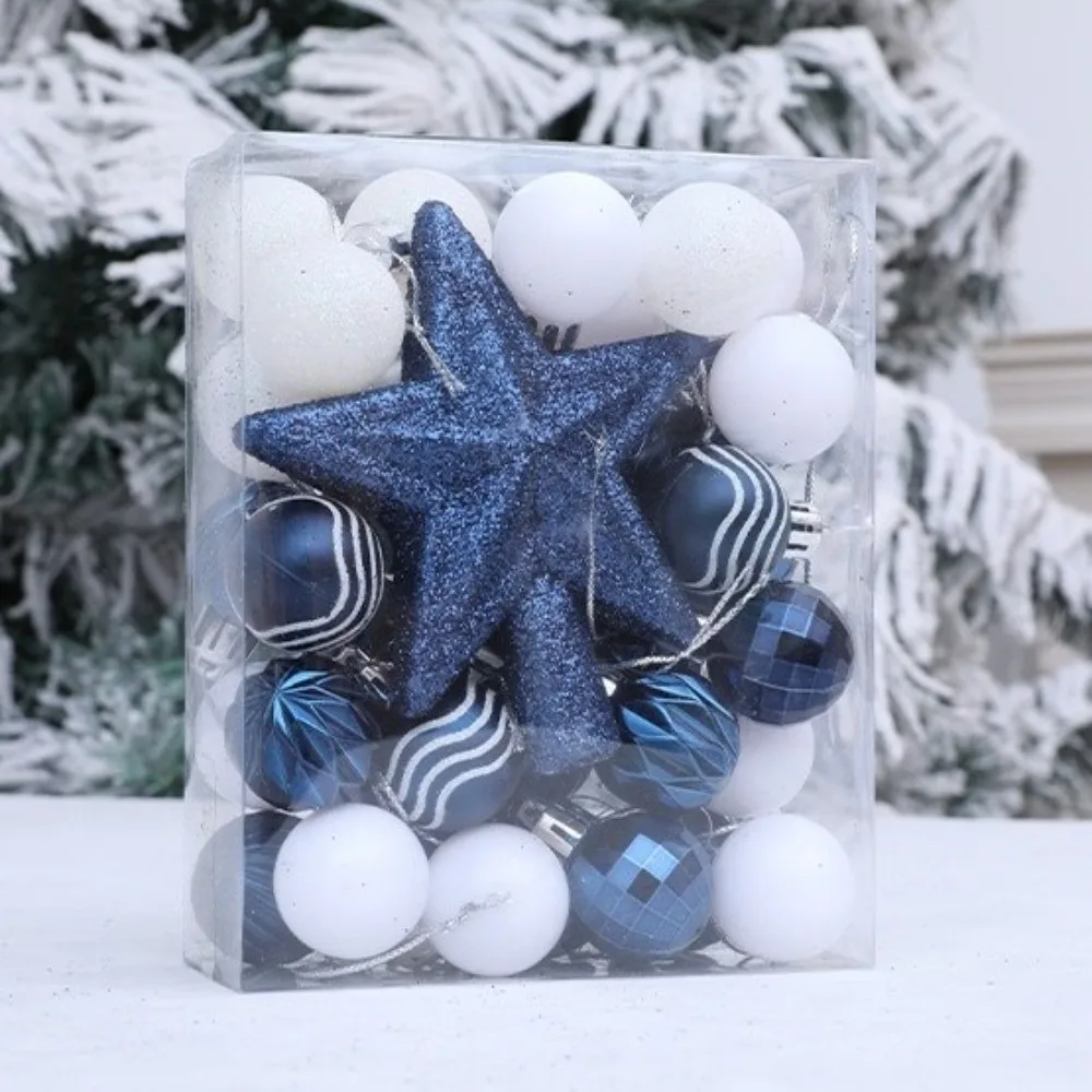 36pcs Plastic Christmas Ball Ornaments Glitter Shatterproof Christmas Tree Topper Special-shaped Electroplated Christmas Baubles