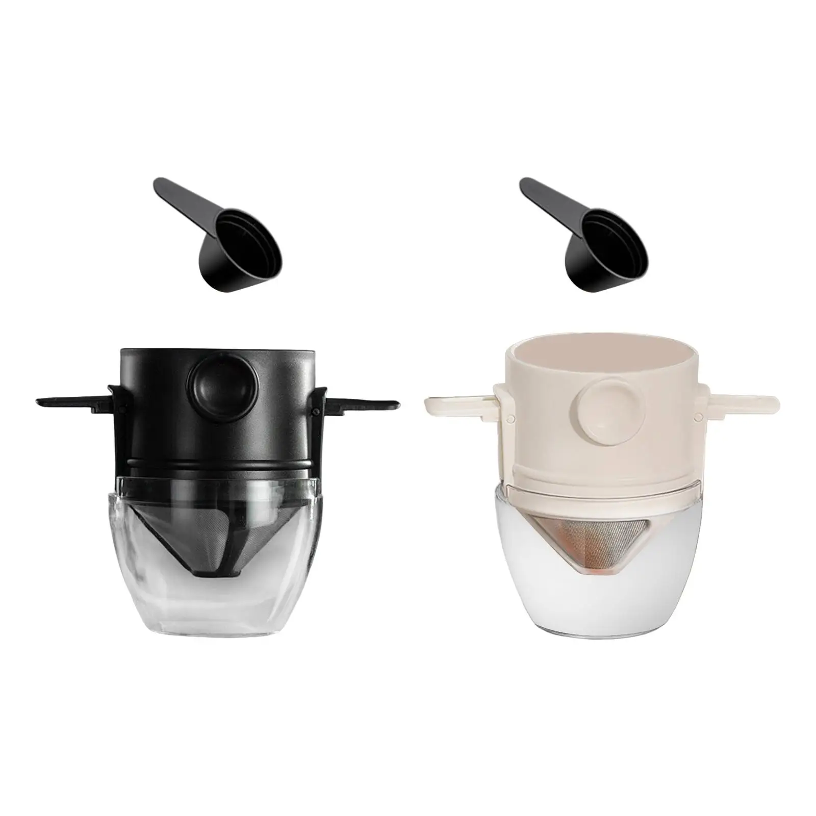 Wiederverwendbares Kaffeesieb mit Löffeln, Filter-Kaffeetropfer für Reisen, Camping im Innenbereich