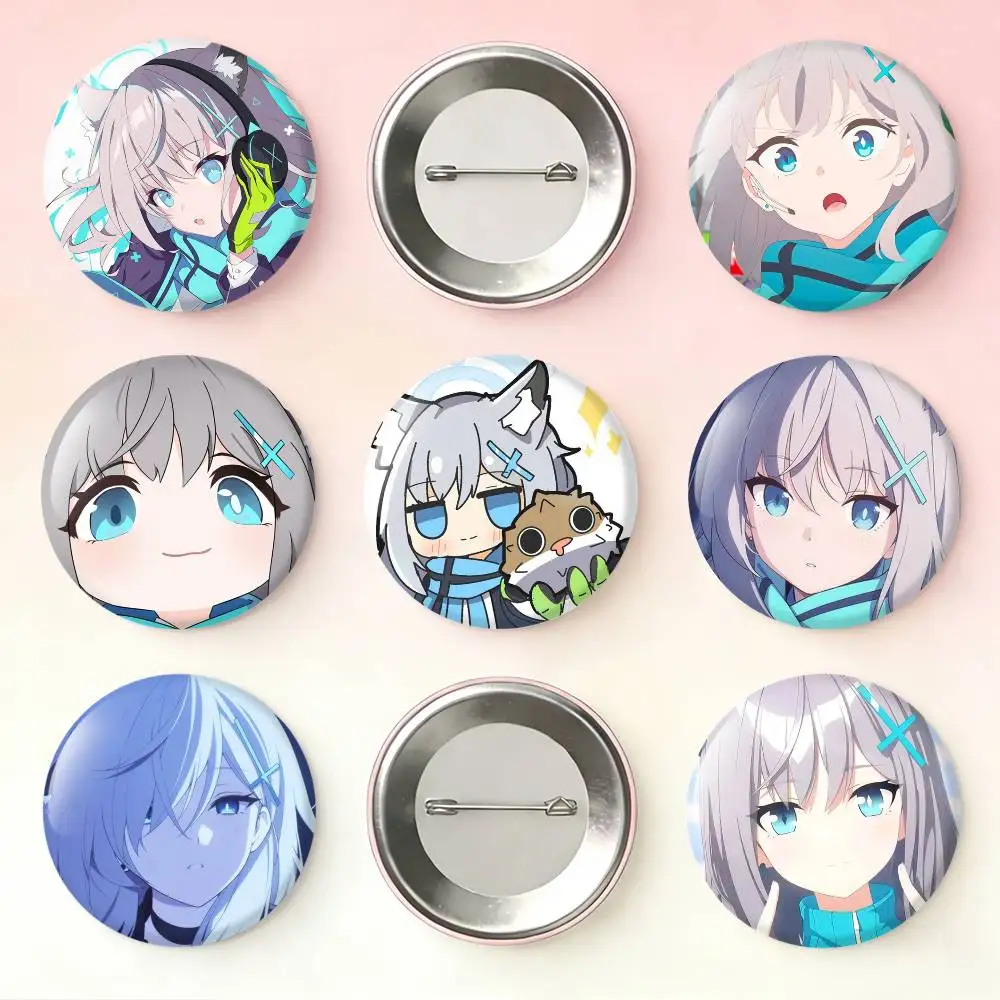 

Blue S-Shiroko A-Archive Laser Badge Creative Pins Brooch for Bag Clothes Hat Decor Gifts Fans Collect