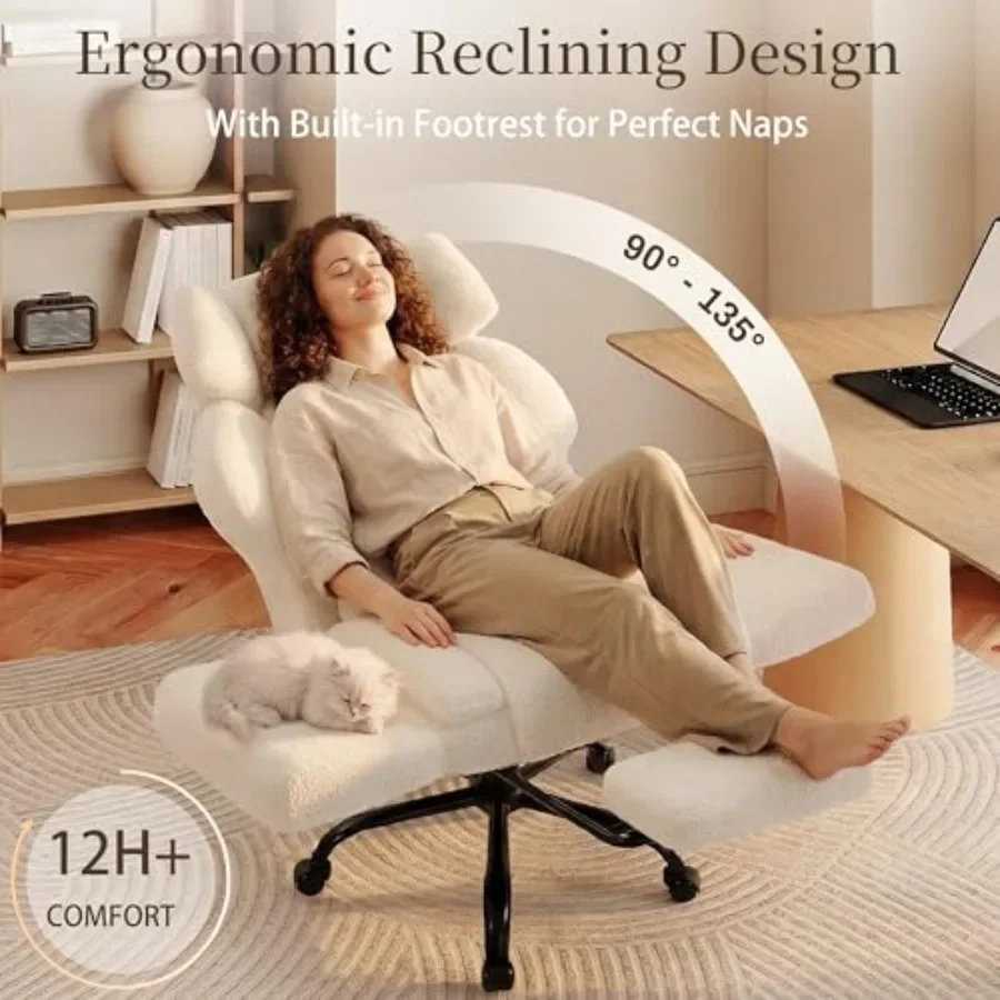 Office Chair with Flip Armrests, Big and Tall Ergonomic Computer Gaming Chair with Feet Rest, Extra Wide Seat Lumbar Pillow, Te view 6