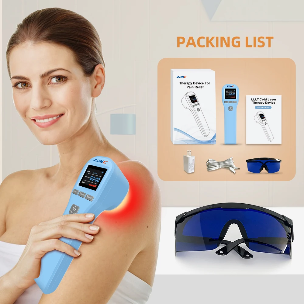 

Лазерный терапевтический аппарат ZJKC 880 мВт 808 нм для физиотерапии, красносветовая терапия, облегчение боли при артрите и болях в спине, бесплатная доставка