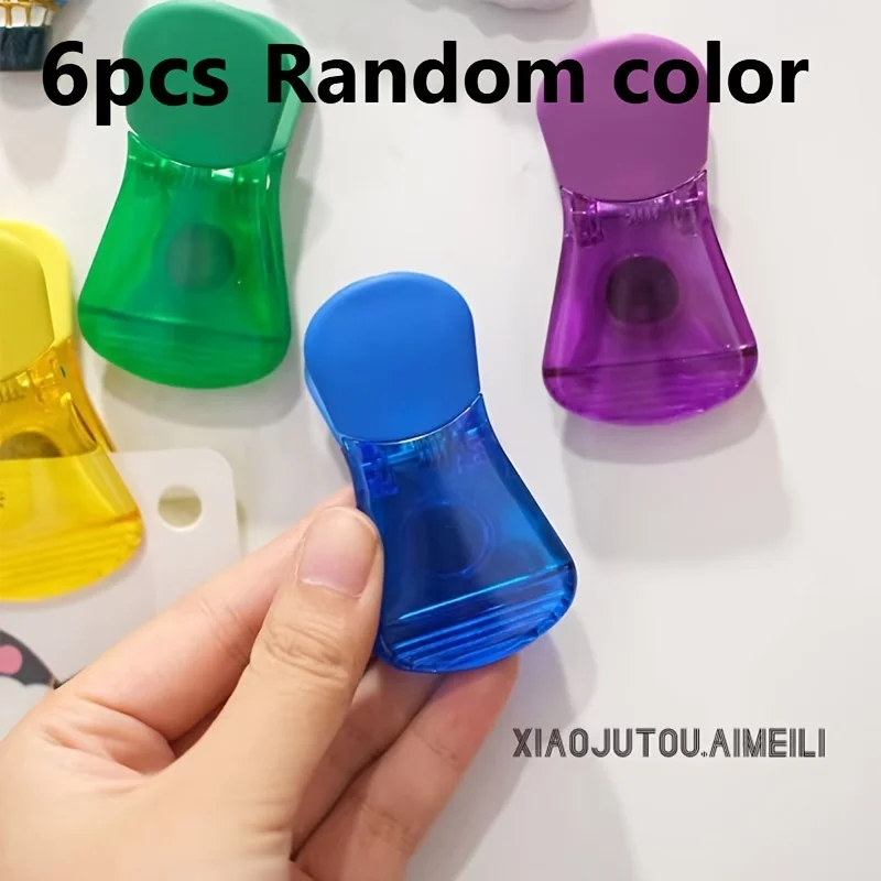 6Pcs Transparent Magnetic Bag Sealing Clips Random Color, Fridge Magnet Snack Bag Sealer Clamps for Kitchen Food Storage
