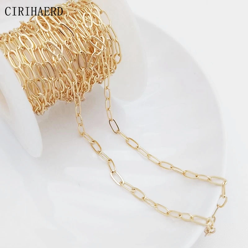 

Oval Cable Chains Jewelry Materials Women's Bezel Chain Handmade DIY Bracelets Necklace Chain Jewellery Making Supplies Fittings