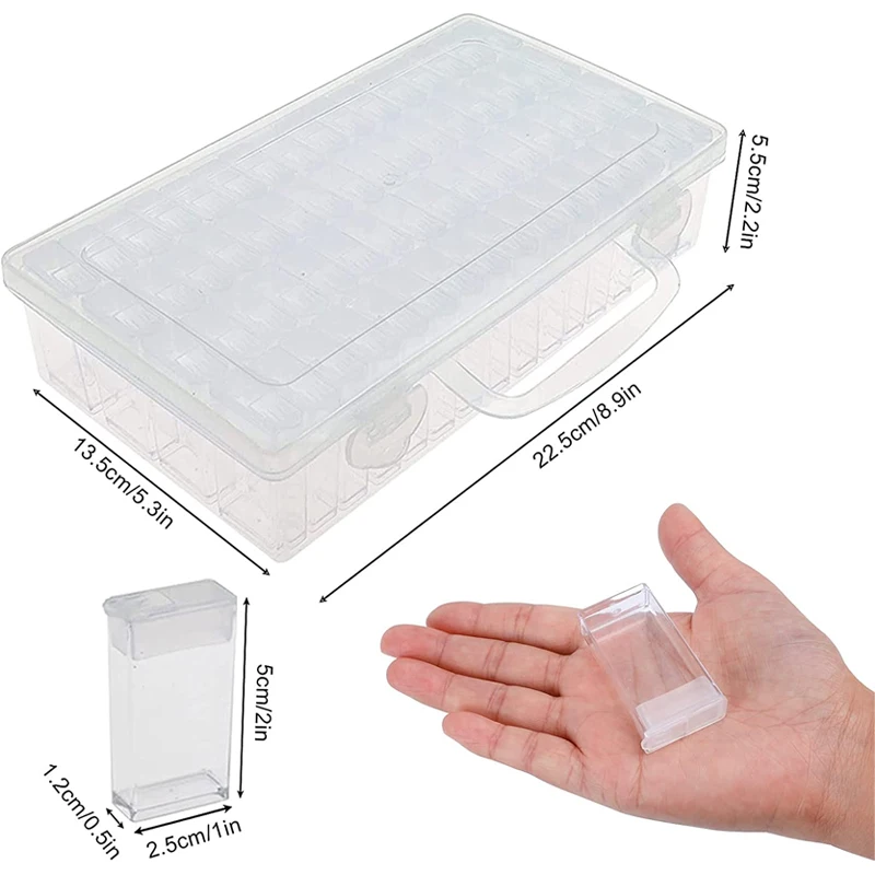 64 84 Grids Diamond Painting Storage Box Portable Seed Bead Organizer Case DIY Nail Art Plastic Container