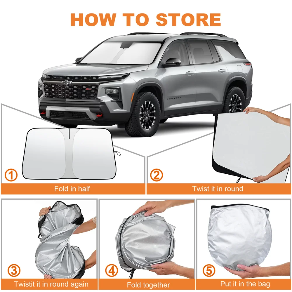 

Car Windshield Visor Sunscreen Window Sun Shade Blocks Parasol Coche UV Rays Driver Protector For Traverse SUV 2018 2019-2024