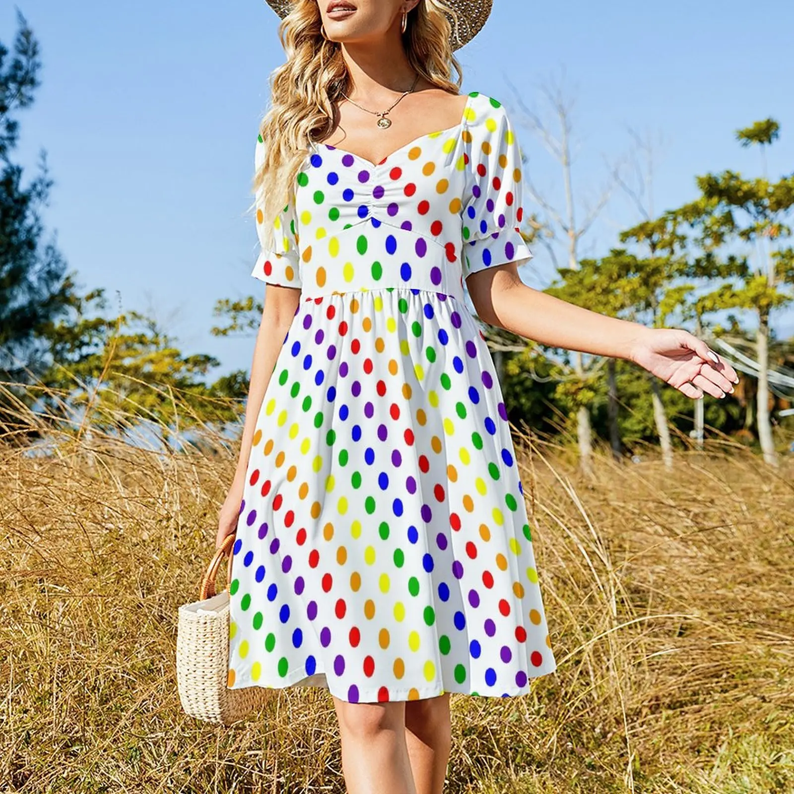 Rainbow Dots Sleeveless Dress dresses for women 2024 dresses for women elegant party dress for women 2024 Women's skirt