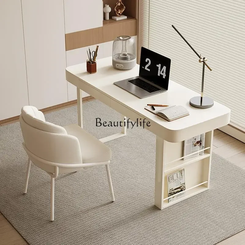 

ls 27Solid wood desk French cream style light luxury simple modern home bedroom study writing desk office computer desk