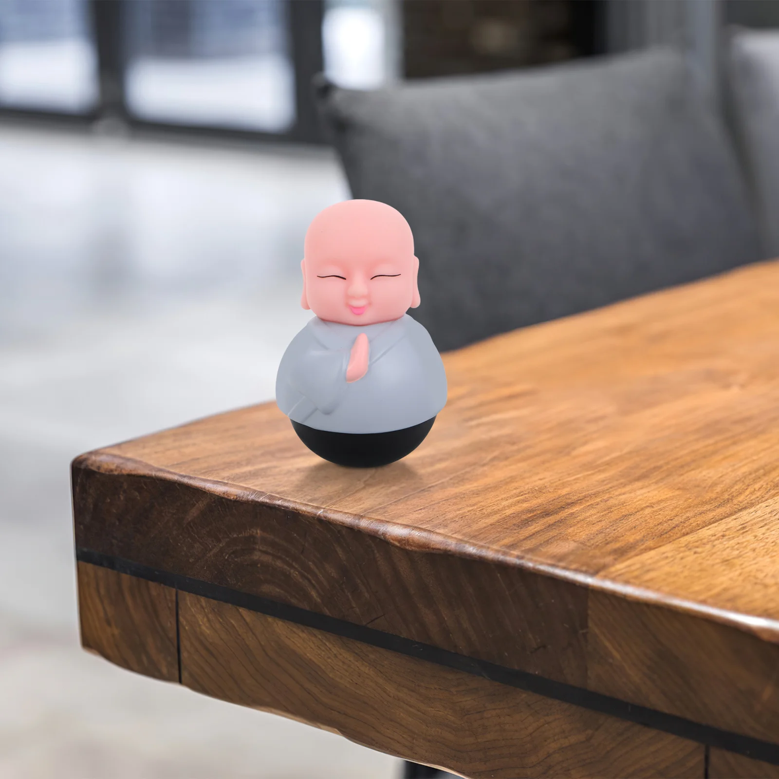 

Small Wobbling Monk Statue Desktop Decoration Charming Monk Sculpture for Home Office Party Favor Tumbler Ornament