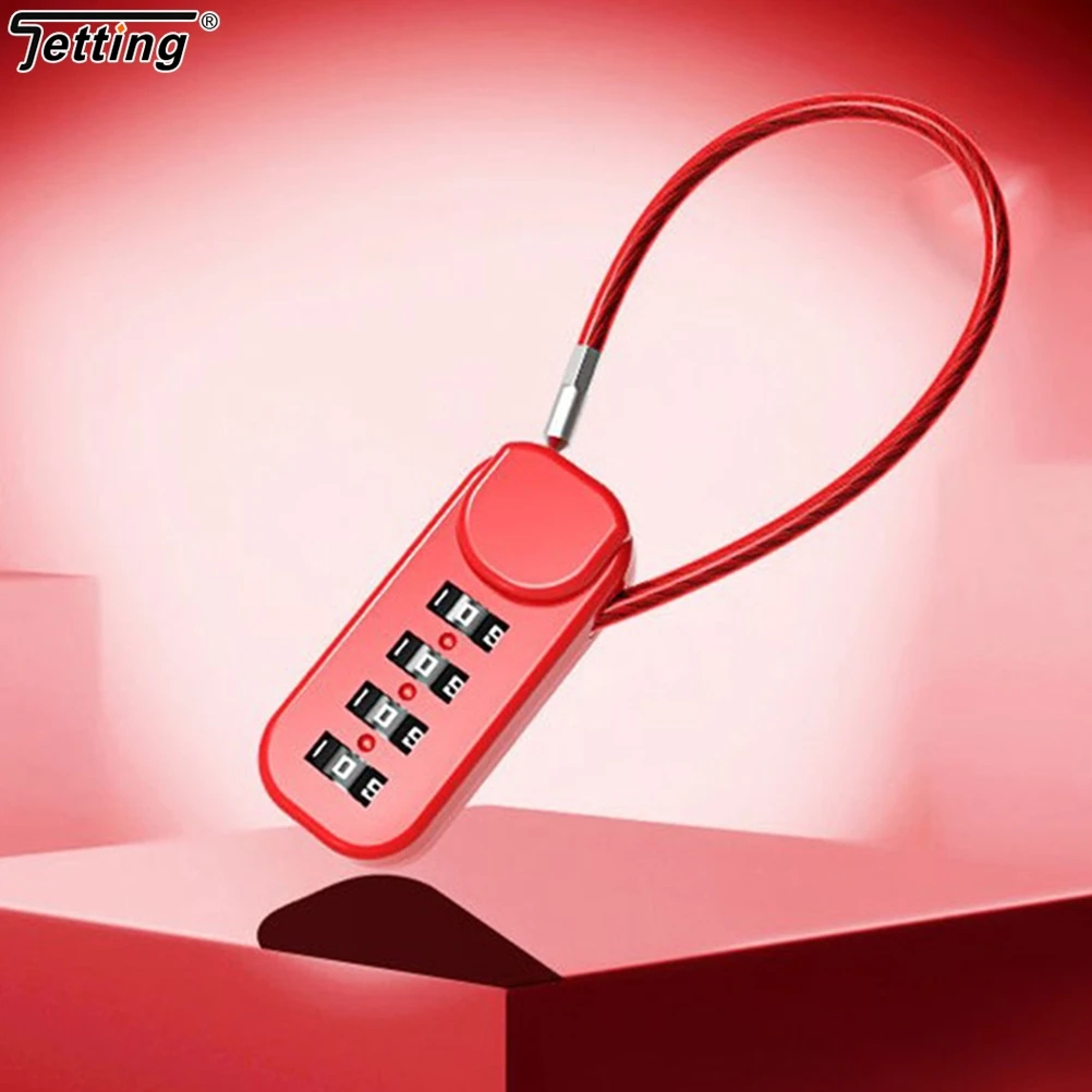1 Piece 4 Digit Combination Code Number Lock With Spring Coil Wire Rope For Luggage Zipper Bag Backpack Suitcase Drawer Locks