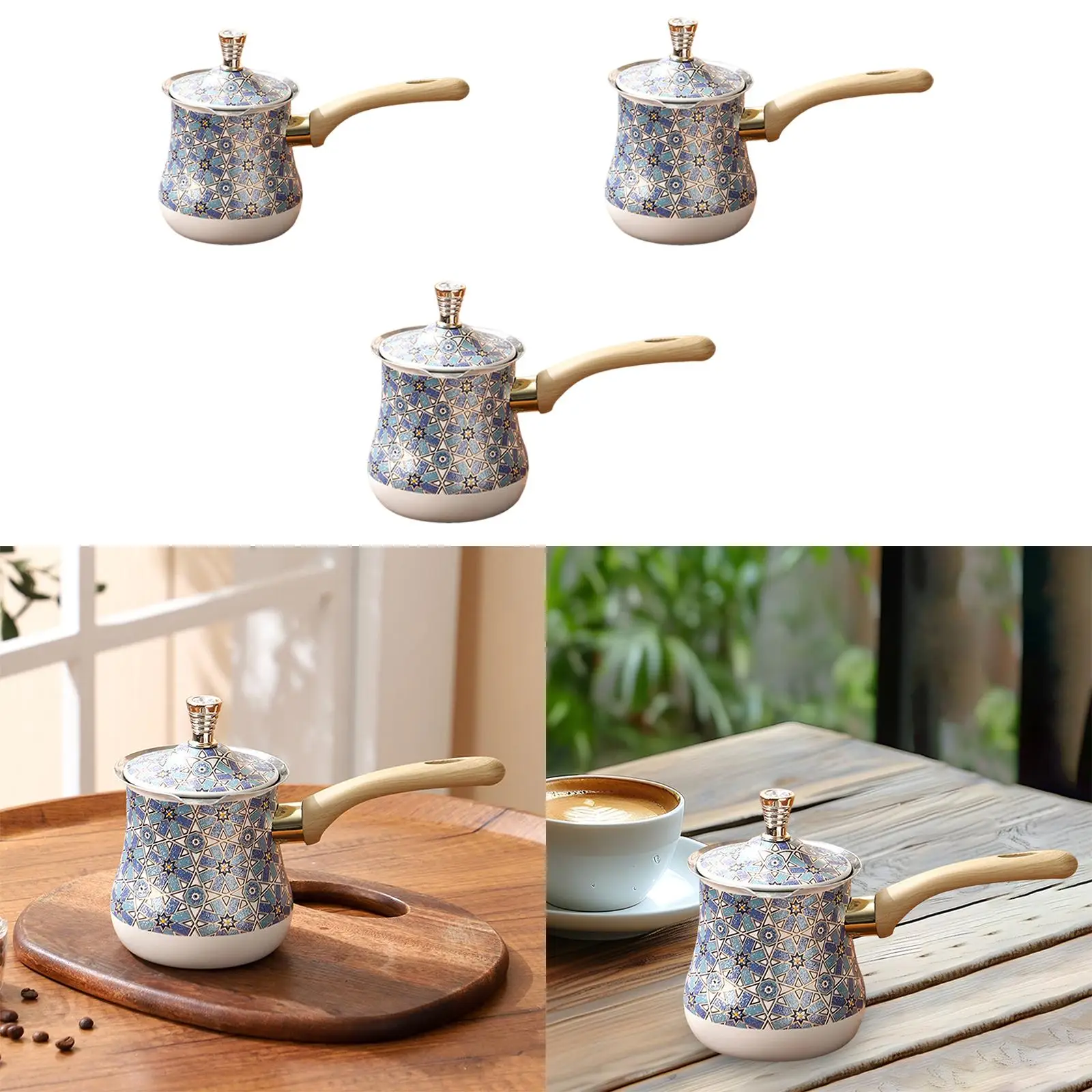 

Coffee Pot Chocolate Melting Pot Comfortable for Gas Stoves Restaurant Portable Easy to Clean Butter Warmer Jug Coffee Maker