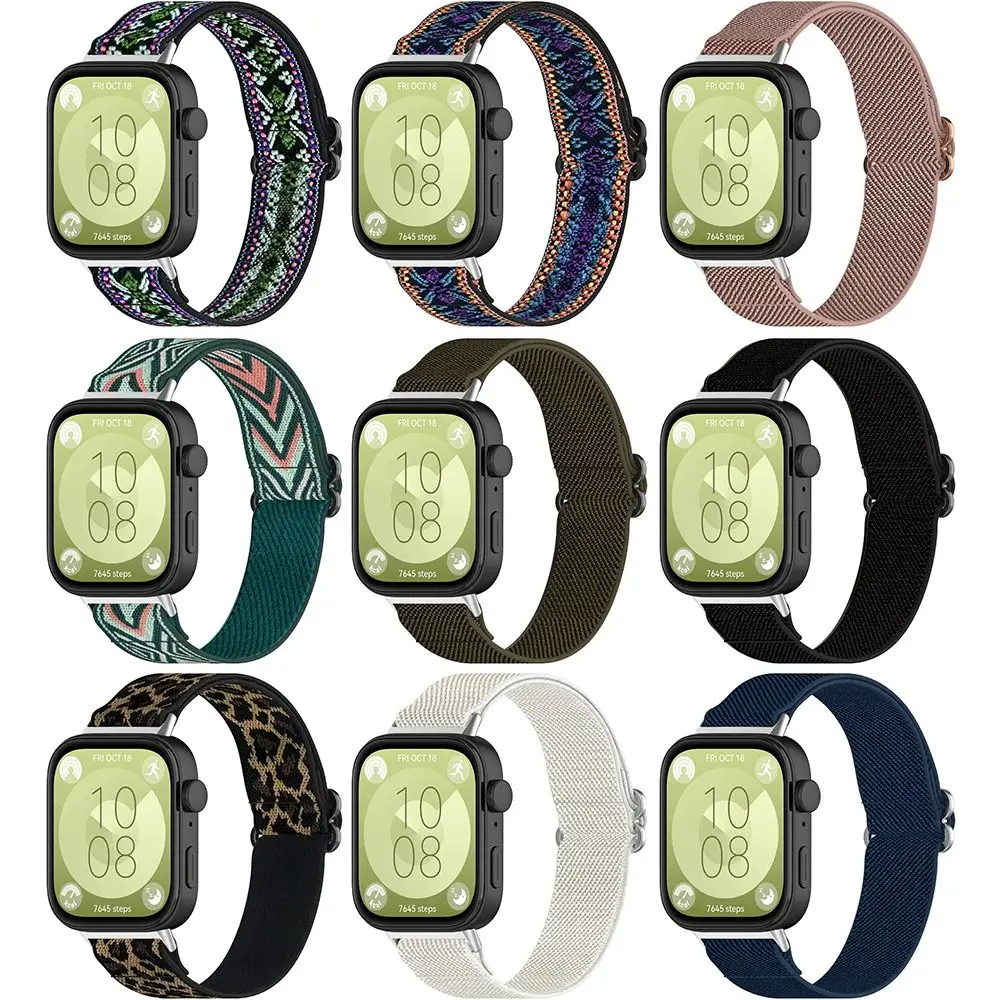 Adjustable Nylon Elastic Strap Smart Watch Replacement Wristband Bracelet Loop Comfortable Accessories for Huawei Watch Fit 3