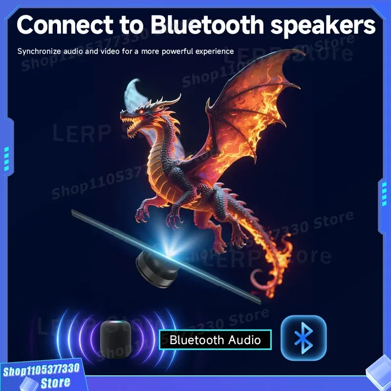 3D Hologram Fan Projector LED Display Advertising Player Holographic Projection Equipment for Store Show Window Visual Effect