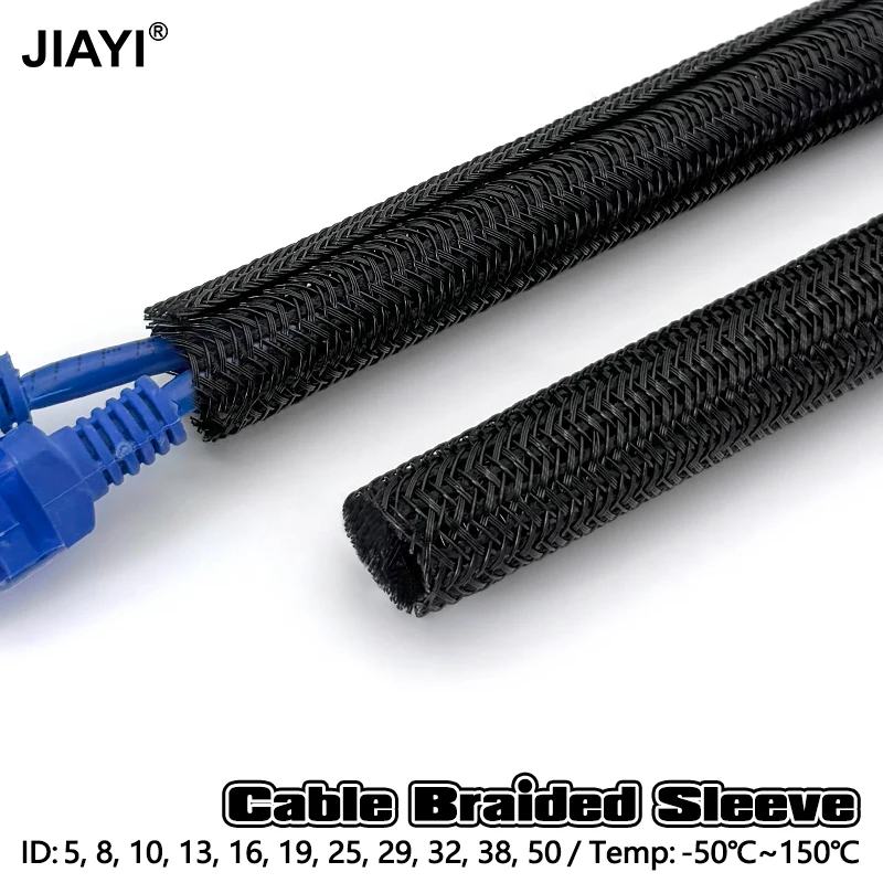

Flexible Cable Sleeve 5mm 8 10 13 16 19~50mm PET Braided Self-Closing Auto Insulated Protector for Home Office Wire Organization
