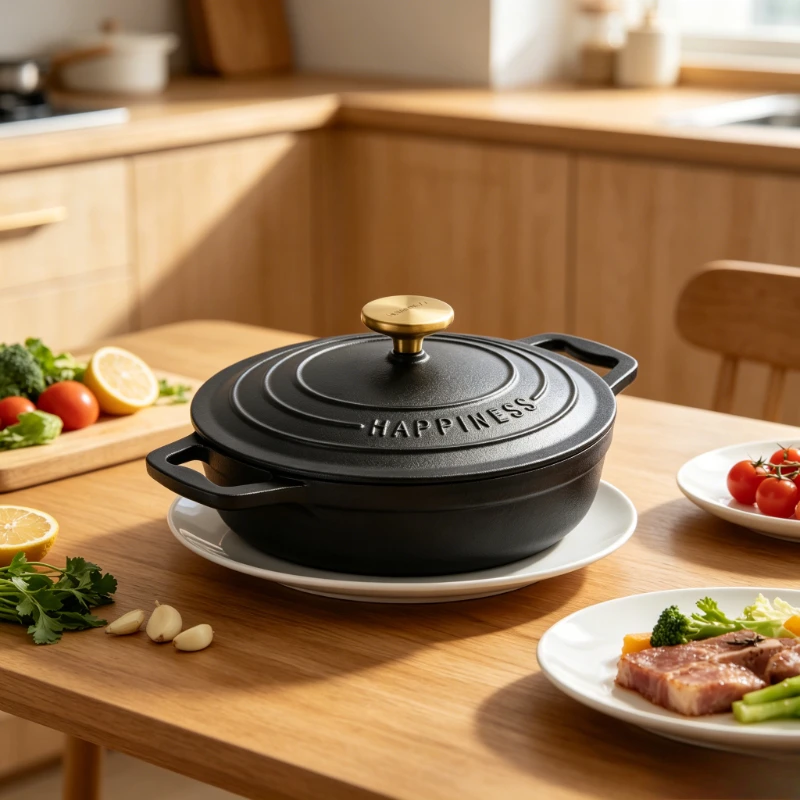 

Enameled Cast Iron Dutch Oven Large Capacity Coating-Free Natural Non-Stick Heat Retention Multifunctional Soup Seafood Cooking