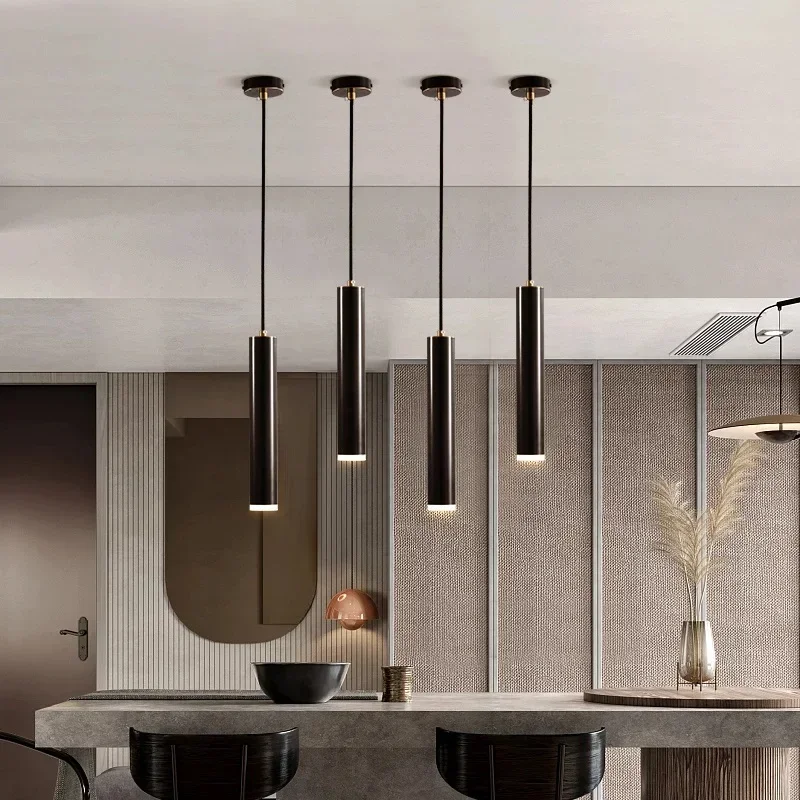 *Postmodern Minimalist Pendant Lamp Mini LED Chandelier Gold Black Luster Kitchen Light Dining Room Hanging Light For Bedroom Ne