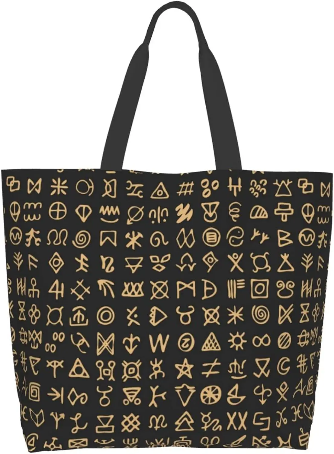 Cuneiform of Egyptian Tote Shoulder Bag Hieroglyphs Bags Storage Handle Shopping Bag Portable Egypt Bag Machine Washable