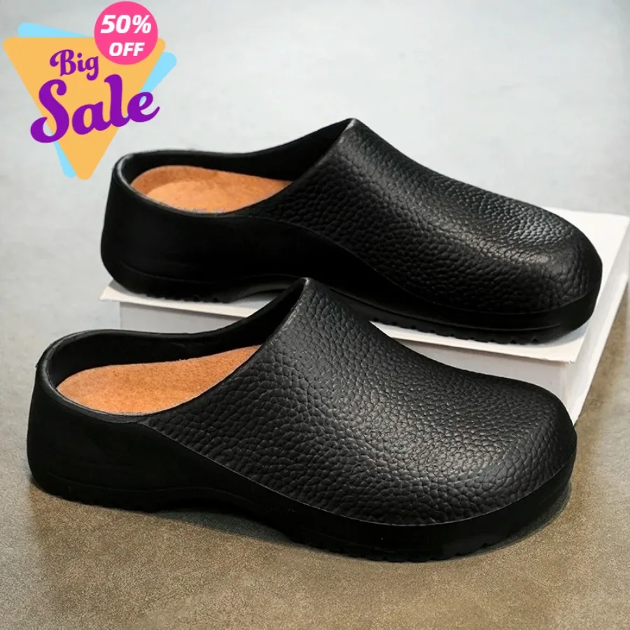 

Men Sandals Garden Clogs Waterproof Anti-Slip Oil-Resistant Chef Shoes Comfortable Slippers Women Workers Outdoor Fishing Shoes