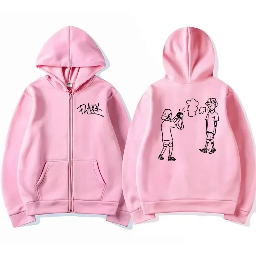 2025 Rapper Rels B Doppelseitig bedrucktes Album Grafiken Reißverschluss Streetwear Männer Frauen Harajuku Vintage Hoodie Unisex Fleecemäntel
