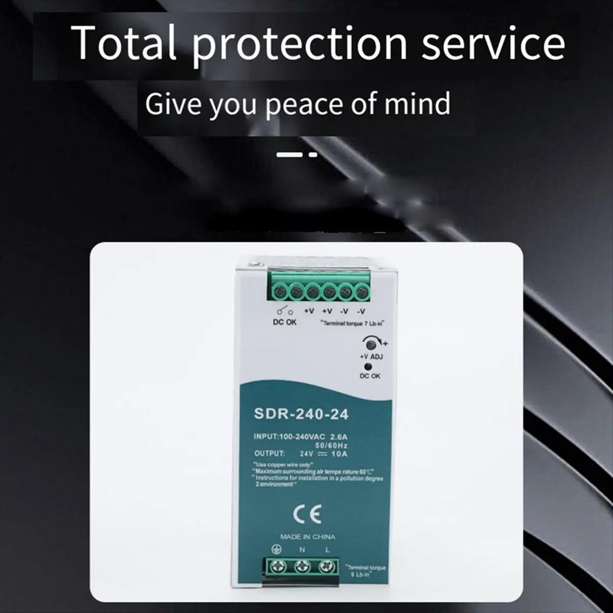 ~【A398Z】SDR-240-24 Switching Power Supply with PFC Function 150% Load Capability DIN-Rail Switching Power Supply