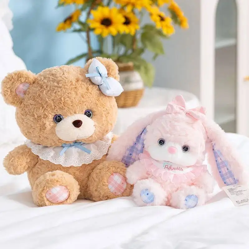 

Well-behaved Baby Bear Rabbit Plush Toys Soft Warm Appease Animal Doll Sweet Cuddly Kids Companion Birthday Xmas Gift