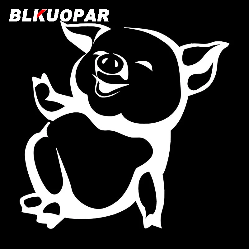 BLKUOPAR Cute Little Pig Lying Posture Car Stickers Funny Animal Decal Sunscreen Die Cut Windows Surfboard Car Styling