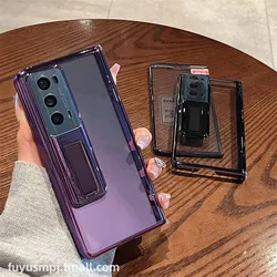 Electroplated Transparent Bracket Folding Hinge For Honor Magic V2 With Tempered Film Shockproof Protective Cover