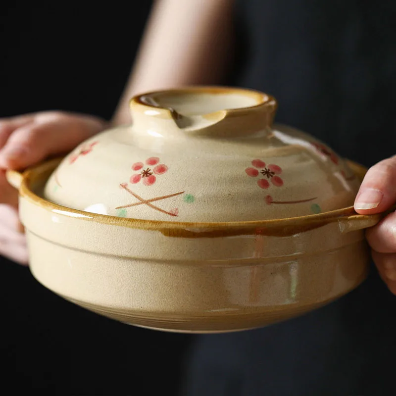 Olla de cerámica para sopa, cacerola resistente a altas temperaturas, cacerola para cocina de Gas
