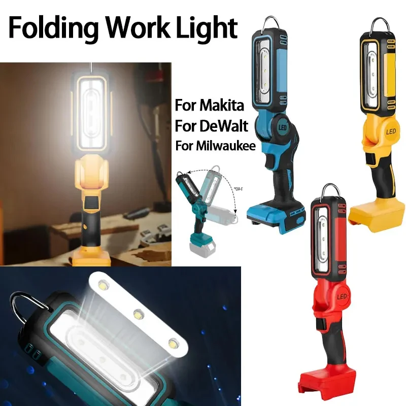 

Cordless LED Work Light For Makita/Dewalt/Milwaukee18V 20V Battery ﻿300W Multifunctional flashlight Emergency lighting fixtures