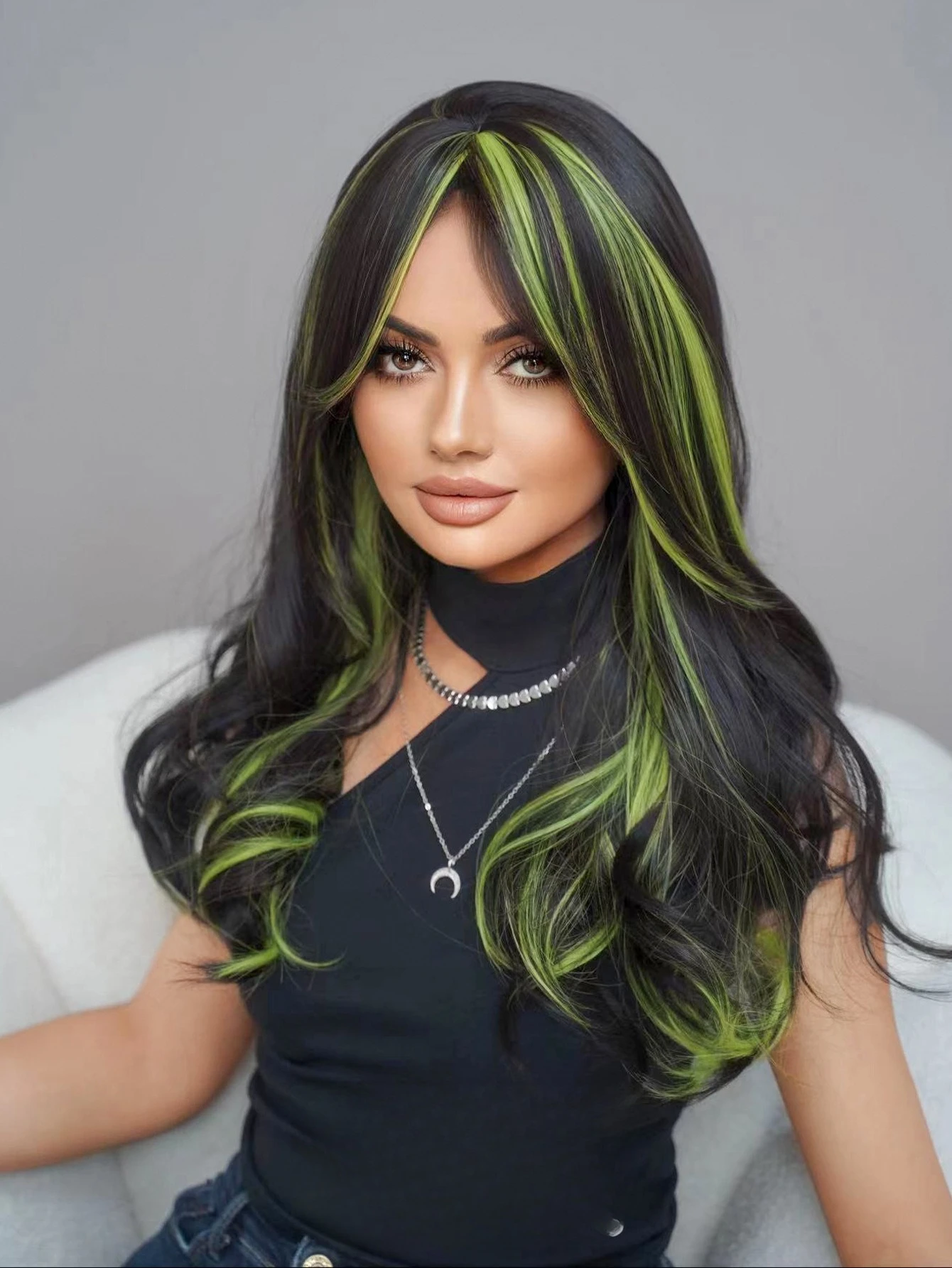 

Парик женский, длинные вьющиеся волосы, слой краски, постепенное изменение, японский Harajuku, Лолита, младенцы, парик с полной головой