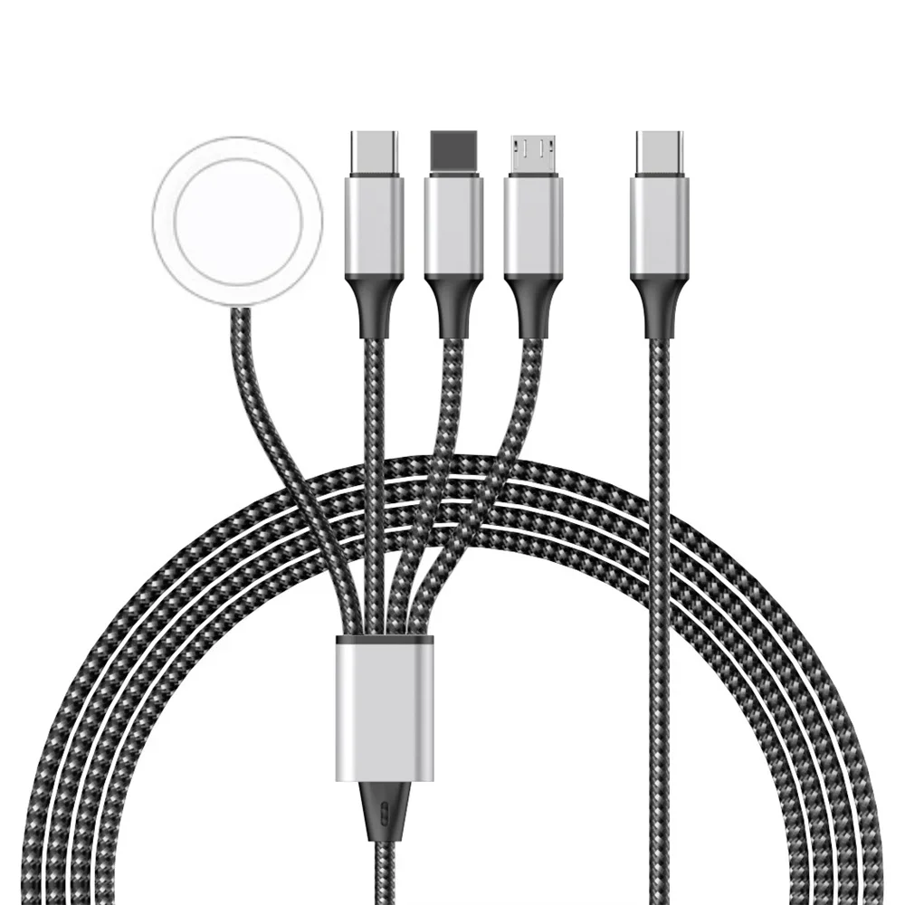 4 in 1 Micro USB Type C Fast Charging Cable Durable Charge Phone Data Line Cord for iPhone/Android Fast Charging for Apple Watch