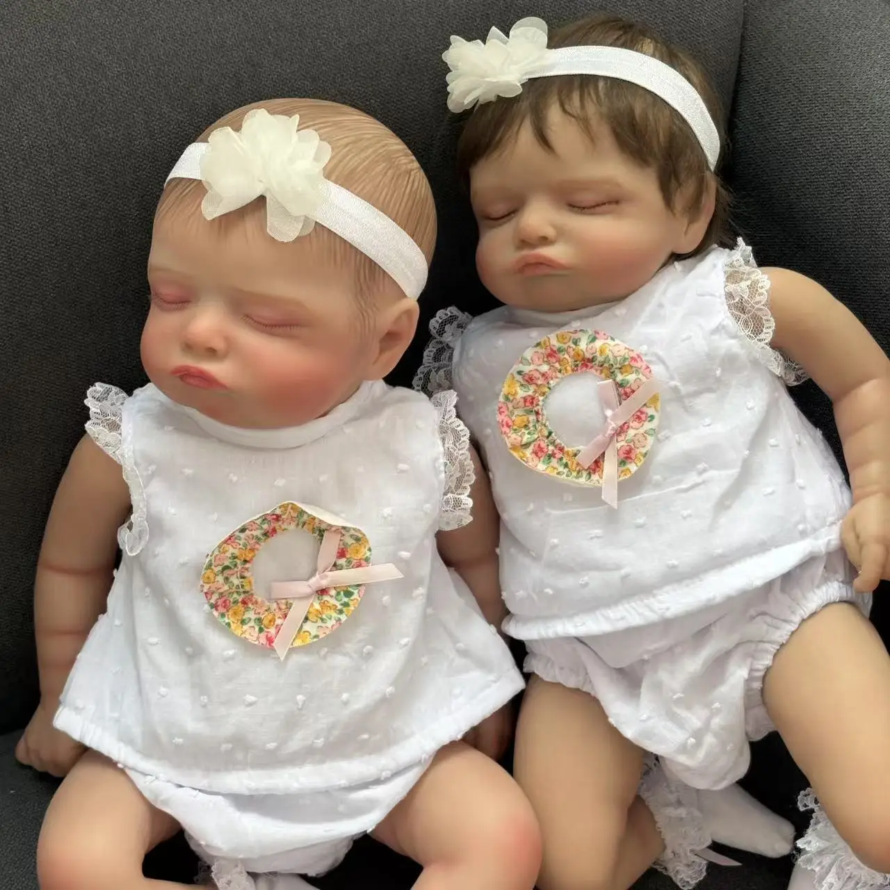 Rosalie Slapende Reborn Pop 18'' Handverf Haar/Handgeworteld Haar Levensechte Meerdere Lagen Schilderen 3D Huid Zichtbare Aderen