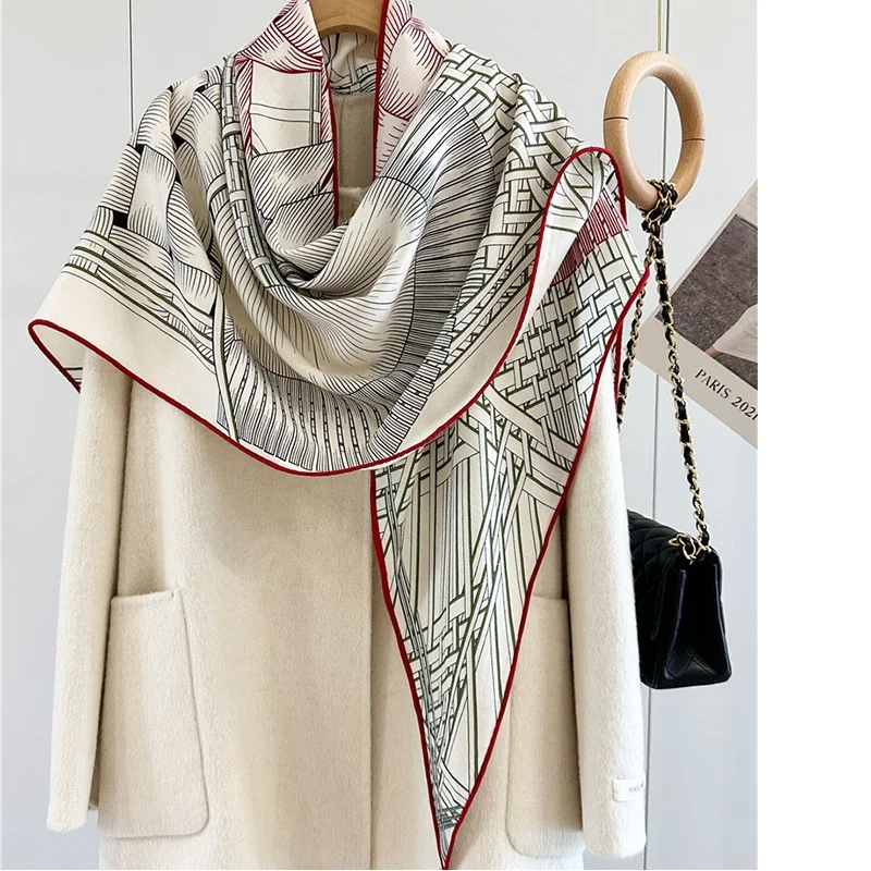 2024 Popular Wool Scarves Wraps Triangle Wool Shawl Cape Womens Fashion Warm Pashmina Scarves Wraps for Autumn Winter