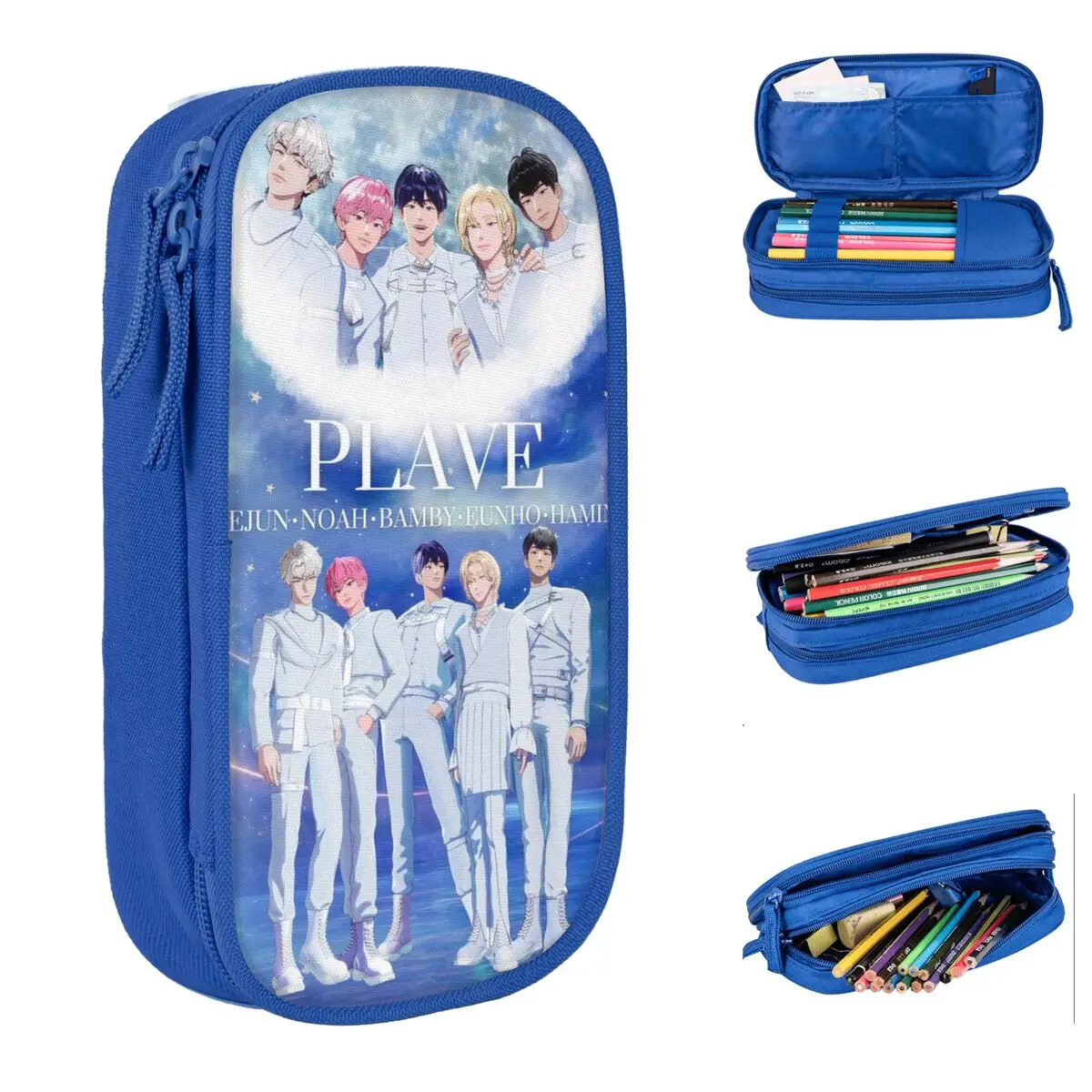 Kpop Noah Bamby Yejun Eunho Hamin Pencil Cases  PLAVE Pen Box Bag Student Big Capacity Students School Cosmetic Pencilcases