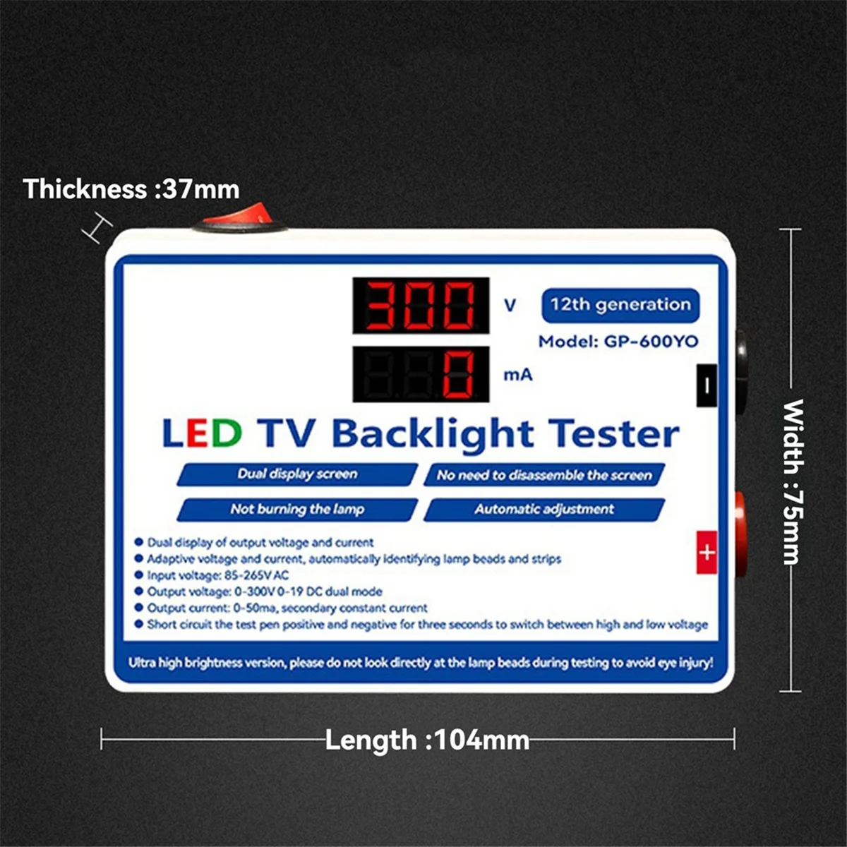 GIGI LED Tester 0-300V Output LED TV Backlight Tester Multipurpose LED Strips Beads Bar Light Lamp Test Tool EU Plug