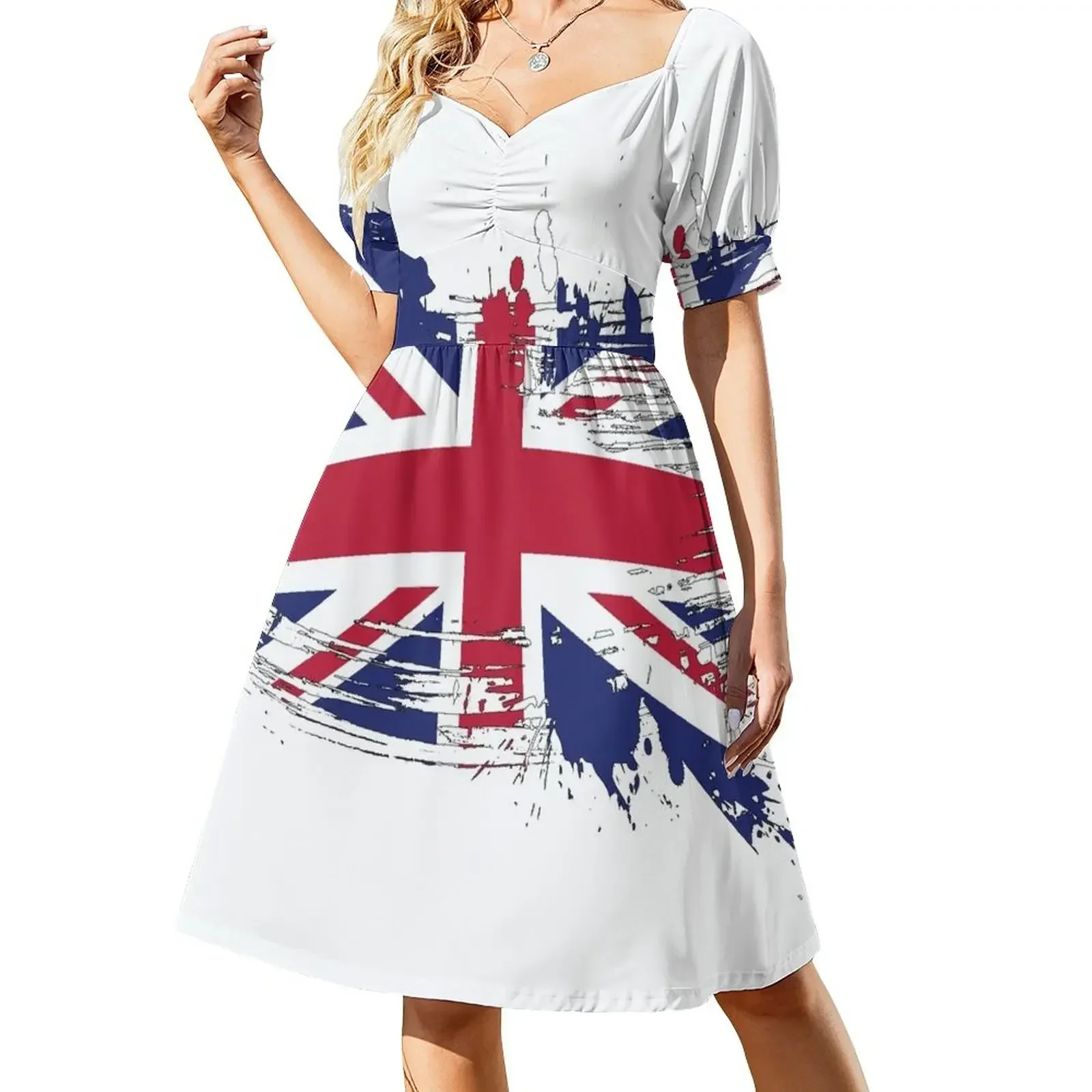 United Kingdom Flag Brush Splatter Sleeveless Dress elegant party dress for women 2025 Woman clothing Dress for girls