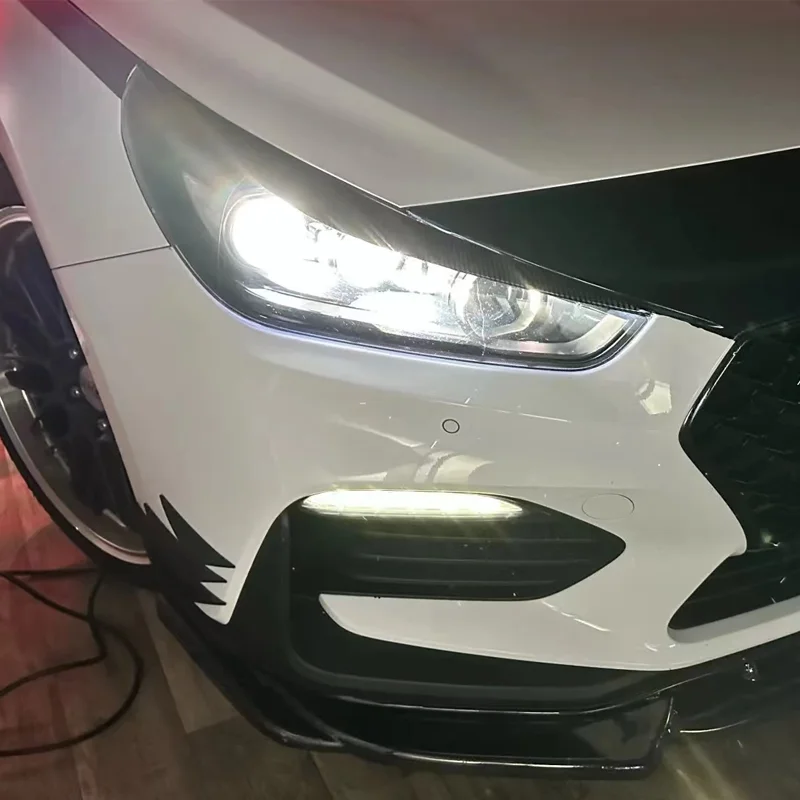 For Hyundai Accessories I30 MK3 N N-Line RS 2017 2018 2019 2020 Headlight Headlamp Eyebrows Eyelid  3D Decoration Trim