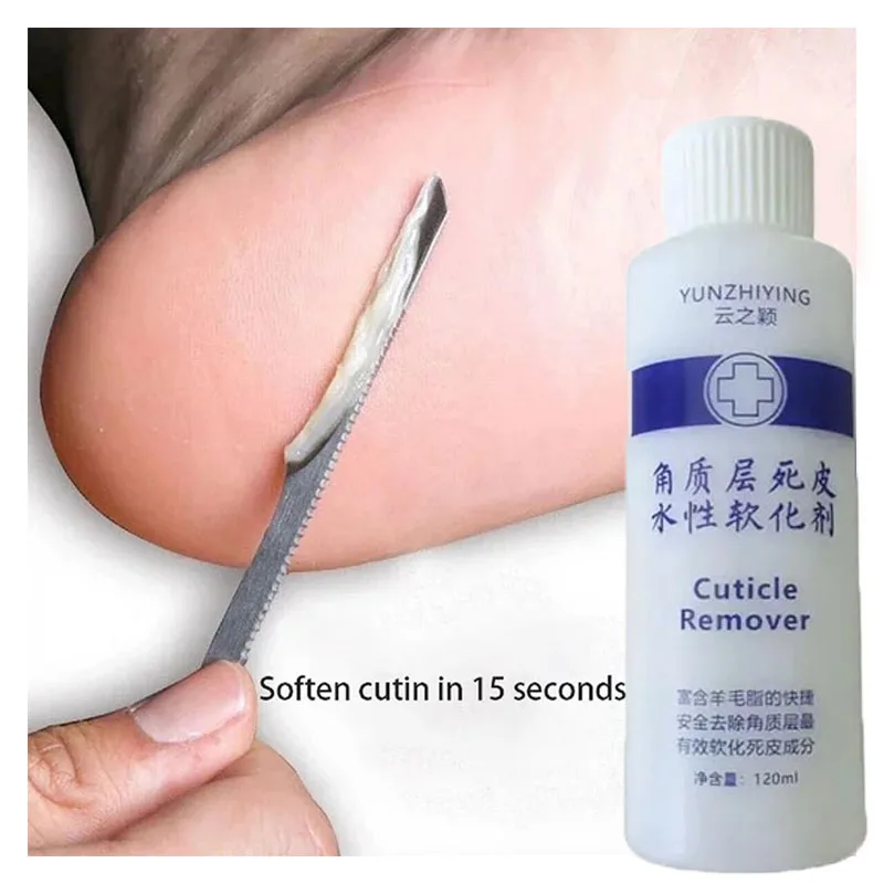 120ml Foot Cuticle Remover Dead Skin Foot Exfoliator Softener Remove Dead Skin and Calluses Foot Mask Pedicure Nail Enhancer