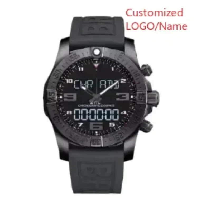 

Мужские спортивные часы A191 Store AeroSpace Evo, черные с синим резиновым ремешком, роскошные цифровые часы, модные часы, с возможностью персонализации